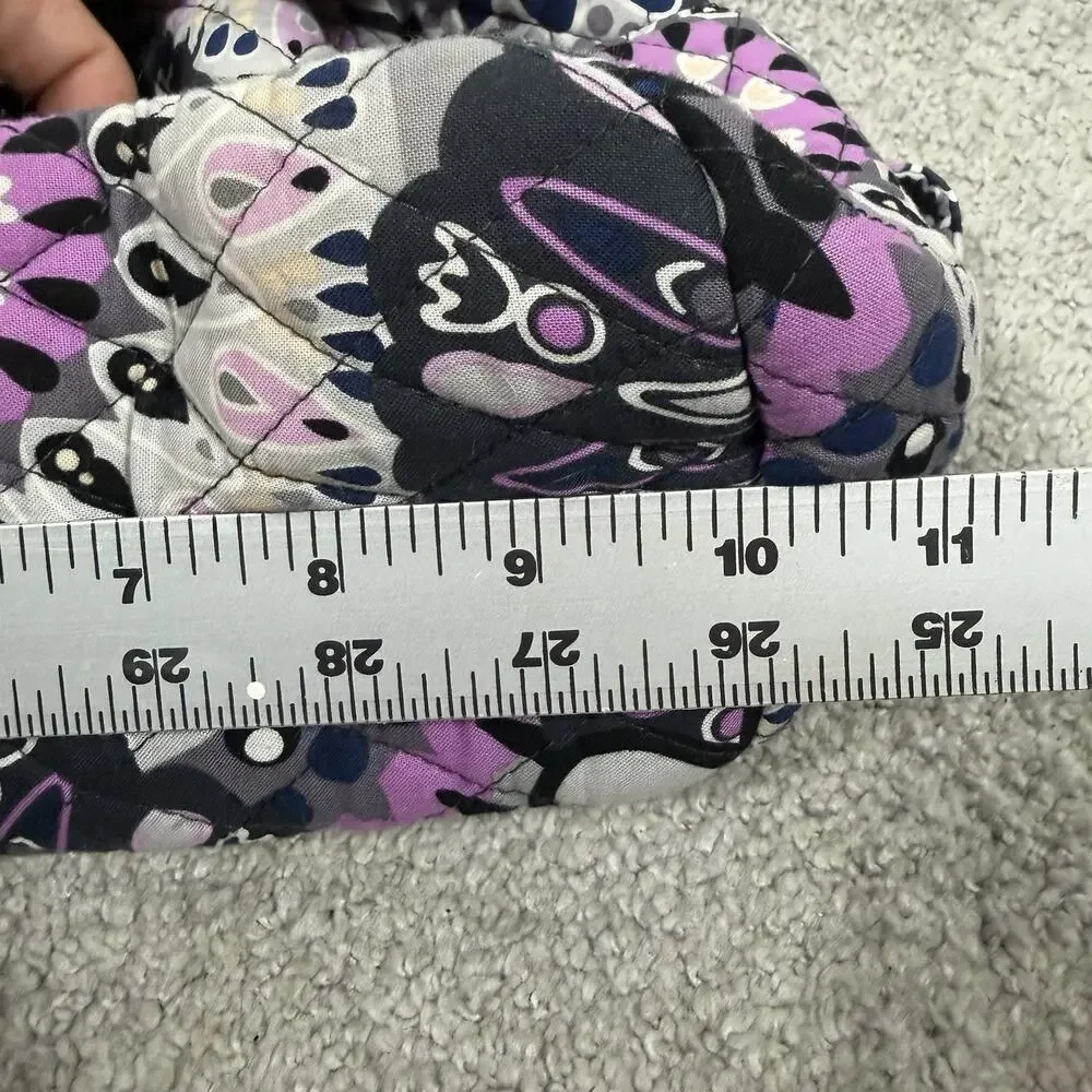 Vera Bradley Small Quilted Backpack Purple Navy Floral Drawstring Flap Bag Boho
